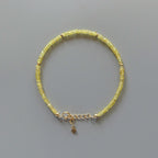 Tiny Yellow Sapphire Bracelet Dainty Gold Filled Bracelet Gemstone Beaded Jewelry Minimalist September Birthstone Birthday Gift Wife
