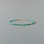 Tiny Arizona Turquoise Bracelet - Dainty December Birthstone Jewelry