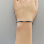 Tiny Blue Sapphire Bracelet Dainty Gemstone Beaded Bracelet Crystal Minimalist Jewelry September Birthstone Gift for Women Wife Daughter