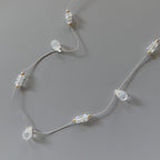 Dainty Silk Necklace Moonstone Knotted Silk Necklace Beaded Choker Layering Necklace Gift for Women Bridal Jewelry June Birthstone Gift