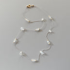 Dainty Silk Necklace Moonstone Knotted Silk Necklace Beaded Choker Layering Necklace Gift for Women Bridal Jewelry June Birthstone Gift