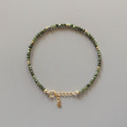Tiny Seraphinite Bracelet Dainty Gemstone Beaded Bracelet Gold Filled Minimalist Bracelet Healing Birthday Gift Christmas Mom Wife Daughter