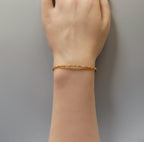 Tiny Topazolite Bracelet Dainty Yellow Garnet Beaded Bracelet Gold Filled Minimalist Jewelry Birthday Gift Christmas Mom Wife Daughter