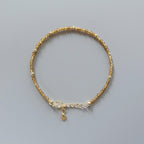 Tiny Topazolite Bracelet Dainty Yellow Garnet Beaded Bracelet Gold Filled Minimalist Jewelry Birthday Gift Christmas Mom Wife Daughter