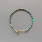 Tiny Malacholla Bracelet Dainty Malachite Bracelet Chrysocolla Gold filled Beaded Jewelry Minimalist Chic Everyday Stacking Gift for Women