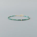 Tiny Malacholla Bracelet Dainty Malachite Bracelet Chrysocolla Gold filled Beaded Jewelry Minimalist Chic Everyday Stacking Gift for Women