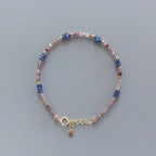 Tiny Blue Kyanite Bracelet Dainty Multi Spinel Gold Filled Beaded Bracelet Stacking Minimalist Jewelry Colorful Birthday Gift for Women