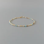 Tiny Zircon Bracelet Dainty Blue Zircon Gemstone Beaded Bracelet Sparkly Crystal Jewelry Minimalist December Birthstone Birthday Gift Women