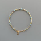 Tiny Zircon Bracelet Dainty Blue Zircon Gemstone Beaded Bracelet Sparkly Crystal Jewelry Minimalist December Birthstone Birthday Gift Women