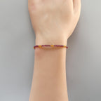 Dainty Garnet Bracelet Madeira Citrine Gold Filled Beaded Jewelry Minimalist Delicate Bracelet Skinny Birthstone Bracelet Gift for Women