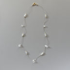 Dainty Silk Necklace Moonstone Knotted Silk Necklace Beaded Choker Layering Necklace Gift for Women Bridal Jewelry June Birthstone Gift