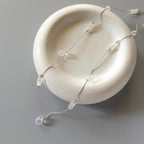 Dainty Silk Necklace Moonstone Knotted Silk Necklace Beaded Choker Layering Necklace Gift for Women Bridal Jewelry June Birthstone Gift