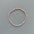 Dainty Pink Opal Bracelet Stretch Skinny Gemstone Bead Bracelet October Birthstone Minimalist Jewelry Mom Birthday Self Care Gift Wife Mom