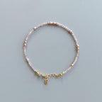 Dainty Rose Quartz Bracelet Pink Pearl Delicate Minimalist Jewelry Bridal Gold Filled Bracelet Abundance Self Love Bridesmaid Gift Idea