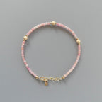 Pink Opal Bracelet Dainty Gold Filled Jewelry Minimalist Everyday Stacking Bracelet Pink Crystal October Birthstone Bridesmaid Gift idea