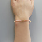 Pink Opal Bracelet Dainty Gold Filled Jewelry Minimalist Everyday Stacking Bracelet Pink Crystal October Birthstone Bridesmaid Gift idea
