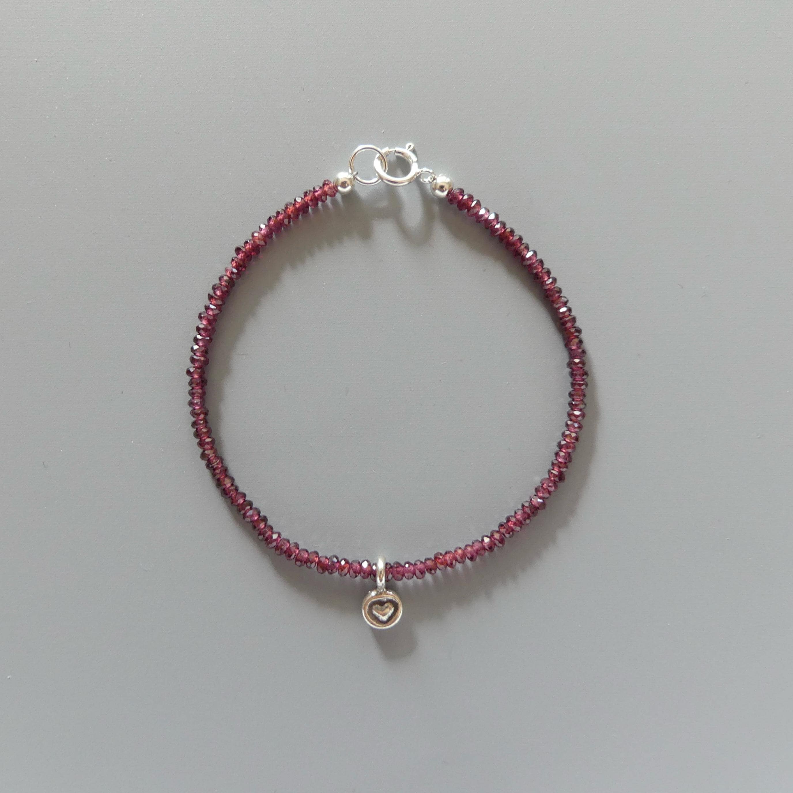 Tiny Garnet Bracelet Dainty Gemstone Beaded Bracelet Red Crystal Boho Chic Minimalist Jewelry January Birthstone Gift Birthday Mom Wife