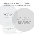 a white circle with the words find your perfect size