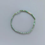 Dainty Emerald Stretch Bracelet Simple Gold Filled Bar Beaded Bracelet Minimalist May Birthstone Gift 20th Anniversary Bridesmaid Gift