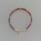 Dainty Garnet Bracelet Madeira Citrine Gold Filled Beaded Jewelry Minimalist Delicate Bracelet Skinny Birthstone Bracelet Gift for Women