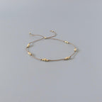 Tiny Gold Filled Beaded Bracelet Silk Cord Wish Bracelet Dainty Minimalist Jewelry Friendship Bracelet Stacking Birthday Gift for Women