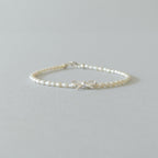 Natural Pearl Bracelet Dainty Silver Bow Charm Minimalist Jewelry Bridal Delicate Real Pearl June Birthstone Bridesmaid Gift Idea