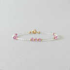 Dainty Topaz Bracelet Delicate Pink Topaz Gemstone Beaded Gold Filled Jewelry Minimalist Crystal November Birthstone Birthday Gift Mom Wife