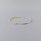 Dainty Rose Quartz Bracelet Pink Pearl Delicate Minimalist Jewelry Bridal Gold Filled Bracelet Abundance Self Love Bridesmaid Gift Idea