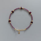 Dainty Rhodolite Bracelet Delicate Purple Garnet Gold Filled Jewelry Minimalist Stacking Whimsy Goth Bracelet Birthstone Gift Bridesmaid
