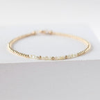 Japanese Akoya Pearl Bracelet Dainty Real Keshi Pearl Minimalist Jewelry Bridal Gold Filled or Silver June Birthstone Bridesmaid Gift Idea