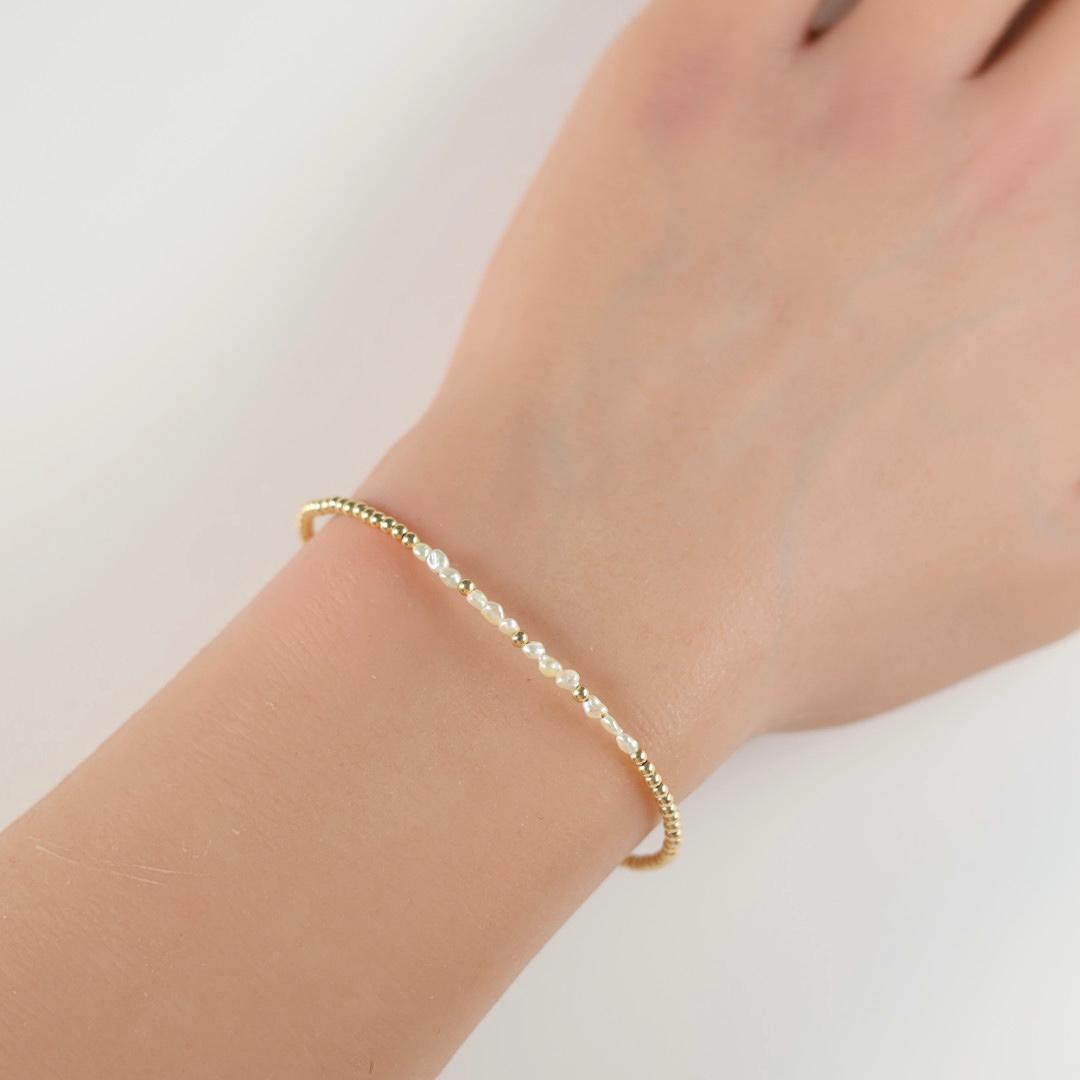 Japanese Akoya Pearl Bracelet Dainty Real Keshi Pearl Minimalist Jewelry Bridal Gold Filled or Silver June Birthstone Bridesmaid Gift Idea