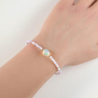 Purple Opal Bracelet Dainty Gemstone Beaded Bracelet Ethiopian Opal October Birthstone Minimalist Jewelry Healing Gift for Women
