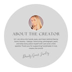 Hello I am Alina-the hands, eyes, and heart behind Dainty Gems Jewelry. I design, hand-sting, photograph, pack, and ship every piece myself with care and a little sparkle. Thank you for supporting handmade-it truly means the world!