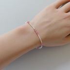 Dainty Topaz Bracelet Delicate Pink Topaz Gemstone Beaded Gold Filled Jewelry Minimalist Crystal November Birthstone Birthday Gift Mom Wife