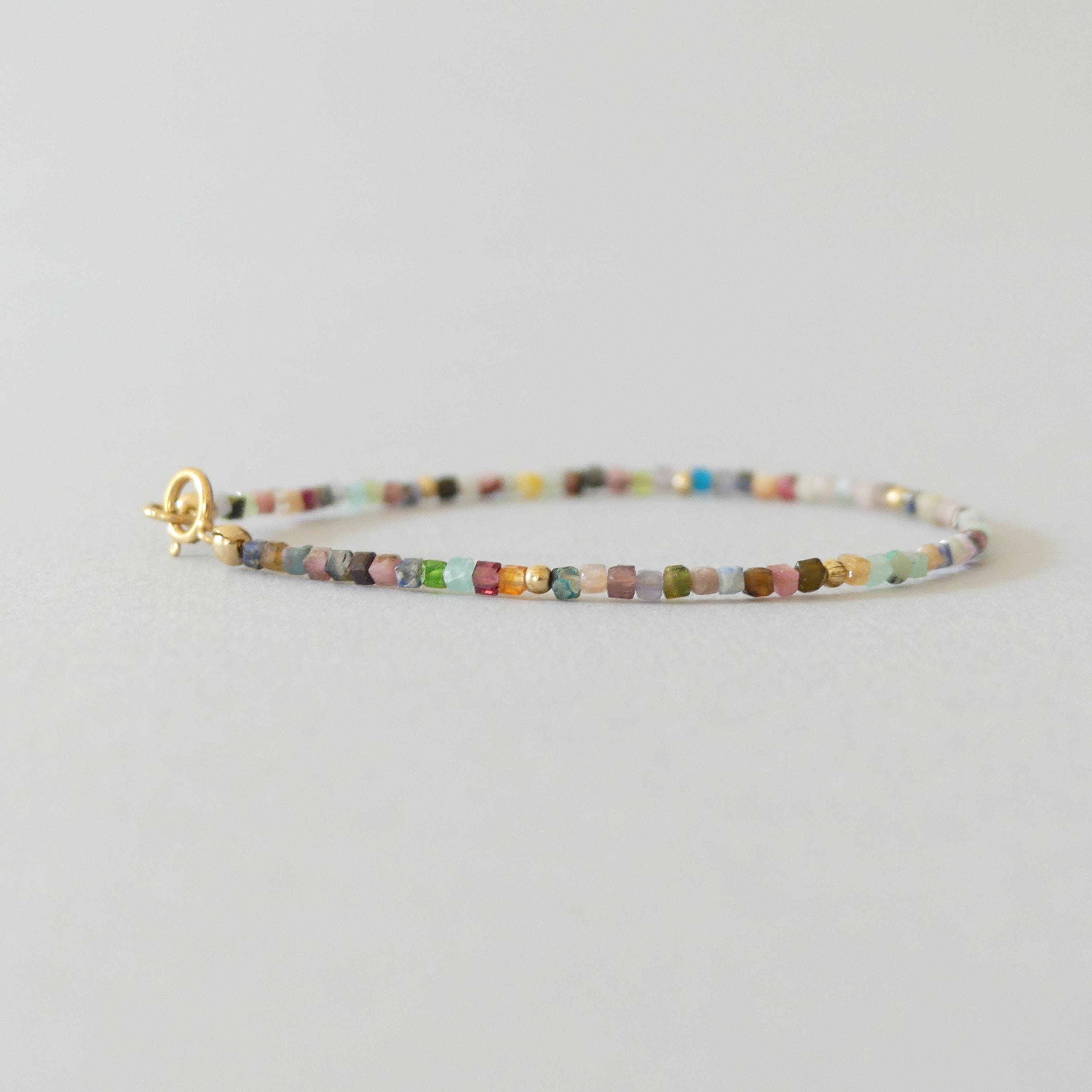 Tiny Colorful Bracelet -Dainty Multi Gemstone Bracelet