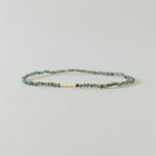 Dainty Emerald Stretch Bracelet Simple Gold Filled Bar Beaded Bracelet Minimalist May Birthstone Gift 20th Anniversary Bridesmaid Gift