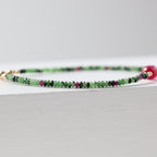 Ruby Zoisite Bracelet Dainty Ruby Beaded Bracelet Gold Filled Crystal Minimalist Jewelry Healing July Birthstone Birthday Gift for Women