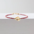 Tiny Rhodolite Bracelet Citrine Dainty Purple Garnet Gold Filled Jewelry Minimalist Stacking Bracelet Birthstone Gift Mom Wife Bridesmaid