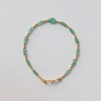 Tiny AAA Zambian Emerald Bracelet Dainty May Birthstone Gemstone Beaded Minimalist Bracelet Women Birthday Gift 20th Anniversary Wife Mom