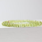Natural Peridot Bracelet Stretch Simple Gold Filled Beaded Elastic Jewelry Everyday August Birthstone Birthday Gift Mom Grandma Wife