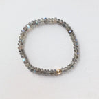 AAA Labradorite Bracelet Stretch Simple Gold Filled Beaded Elastic Jewelry Everyday August Birthstone Birthday Gift Mom Grandma Wife