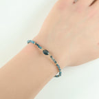 Teal Kyanite Bracelet Dainty Gold Filled Beaded Bracelet Minimalist Jewelry Everyday Thin Bracelet Birthday Gift for Women Bridesmaid Gift