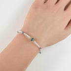 London Blue Topaz Bracelet Dainty Gemstone Beaded Jewelry Minimalist Gold Filled December Birthstone Gift Mom Wife Bridesmaid Gift Idea