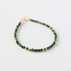 Green Tourmaline Bracelet Dainty Gemstone Beaded Bracelet Green Crystal Jewelry Minimalist Gold Filled October Birthstone Gift for Women