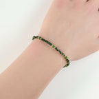 Green Tourmaline Bracelet Dainty Gemstone Beaded Bracelet Green Crystal Jewelry Minimalist Gold Filled October Birthstone Gift for Women