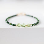 Green Tourmaline Bracelet Dainty Gemstone Beaded Bracelet Green Crystal Jewelry Minimalist Gold Filled October Birthstone Gift for Women