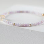 Purple Opal Bracelet Dainty Gemstone Beaded Bracelet Ethiopian Opal October Birthstone Minimalist Jewelry Healing Gift for Women