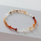 Mexican Fire Opal Bracelet Dainty Gemstone Beaded Bracelet Real Opal October Birthstone Minimalist Jewelry Healing Gift for Women