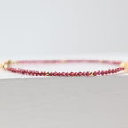 Tiny Rhodolite Bracelet Citrine Dainty Purple Garnet Gold Filled Jewelry Minimalist Stacking Bracelet Birthstone Gift Mom Wife Bridesmaid