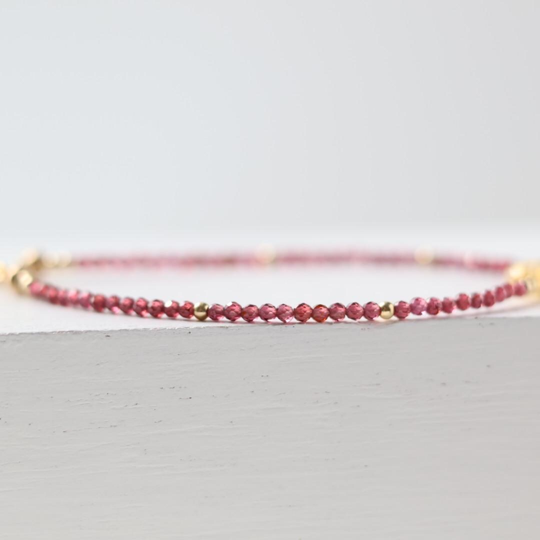 Tiny Rhodolite Bracelet Citrine Dainty Purple Garnet Gold Filled Jewelry Minimalist Stacking Bracelet Birthstone Gift Mom Wife Bridesmaid